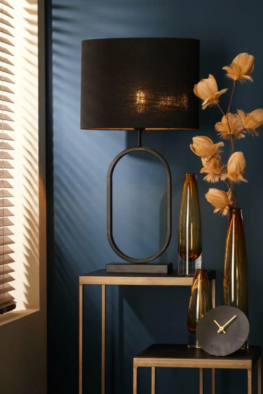 Light en Living Lampenkap ovaal recht Livigno zwart - diverse maten Clearance