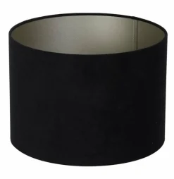 Light en Living Lampenkap cilinder VELOURS zwart-taupe - diverse maten