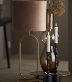 Light en Living Lampenkap cilinder 35-35-30 cm VELOURS chocolade bruin Best