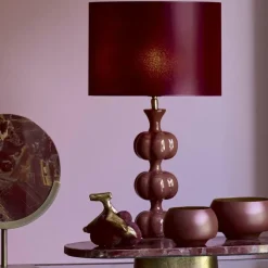 Light en Living Lampenkap rond 30x30x21 cm IMANI bordeaux Hot