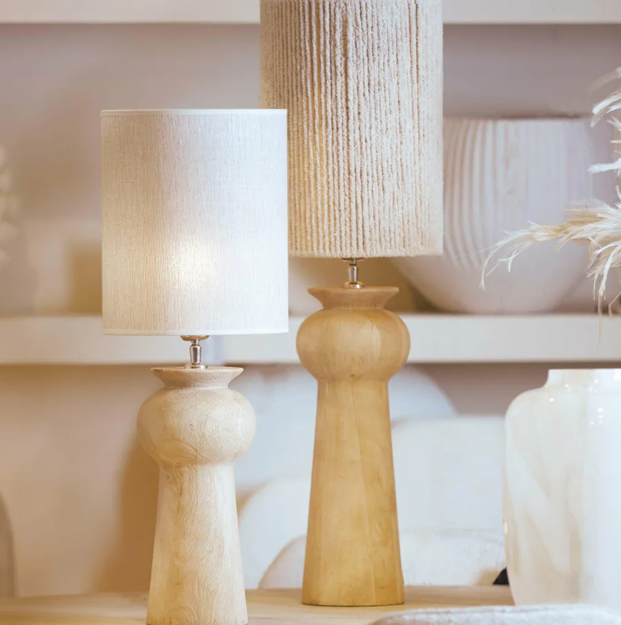 Light en Living Lampvoet Ø17x35 cm BAGLIO hout mat naturel Clearance