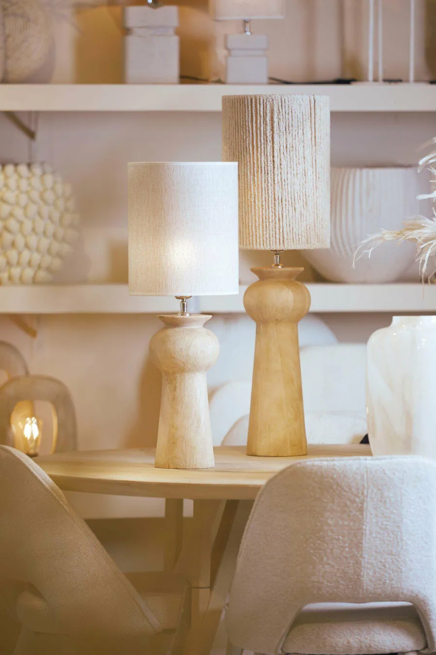 Light en Living Lampvoet Ø17x35 cm BAGLIO hout mat naturel Clearance