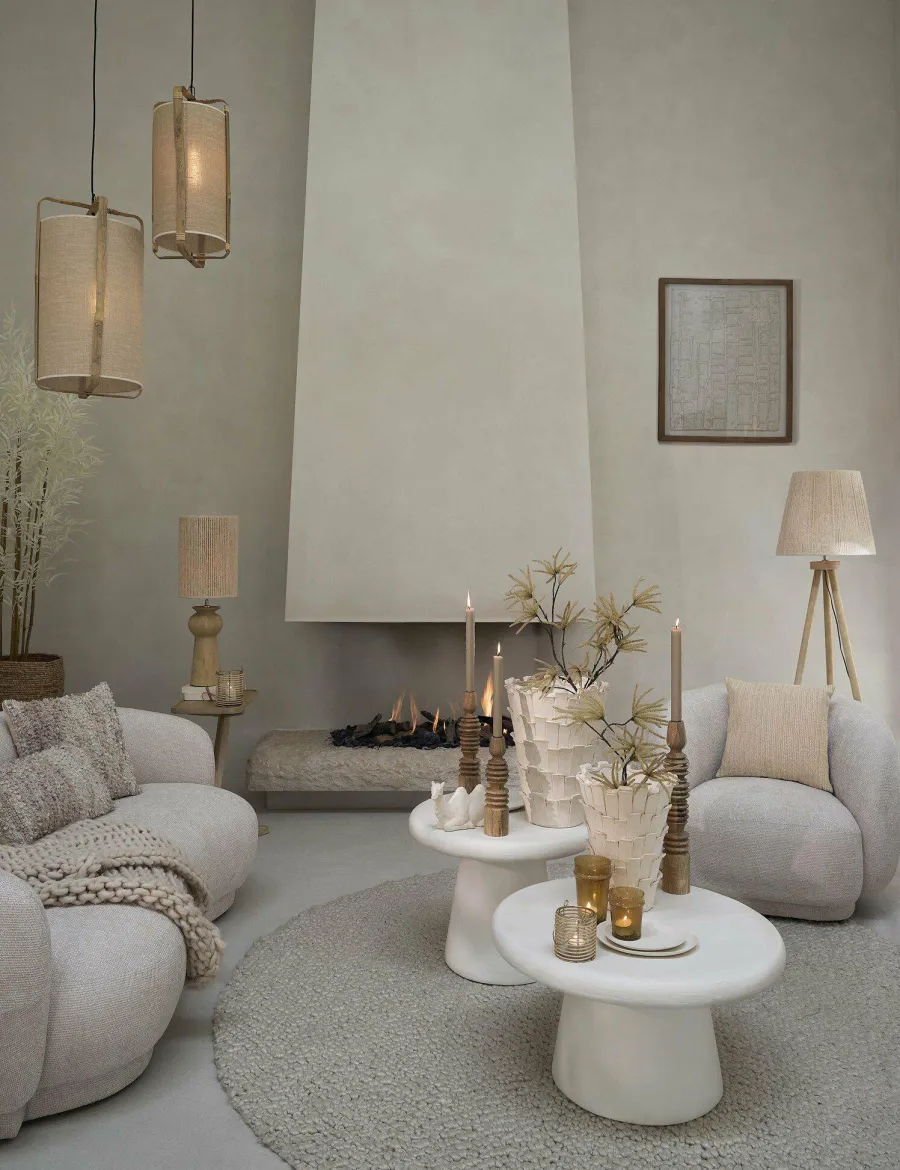 Light en Living Lampvoet Ø17x35 cm BAGLIO hout mat naturel Clearance