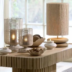 Light en Living Lampvoet Ø25x9 cm EBOLI hout mat naturel New
