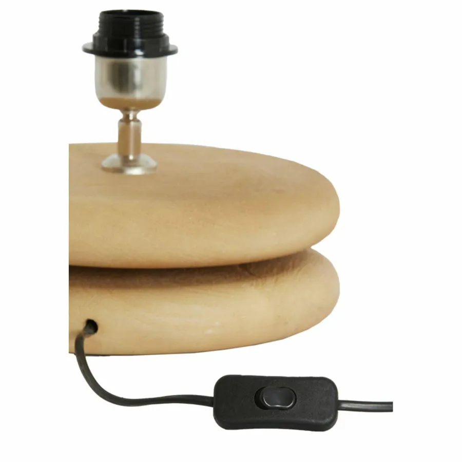 Light en Living Lampvoet Ø25x9 cm EBOLI hout mat naturel New