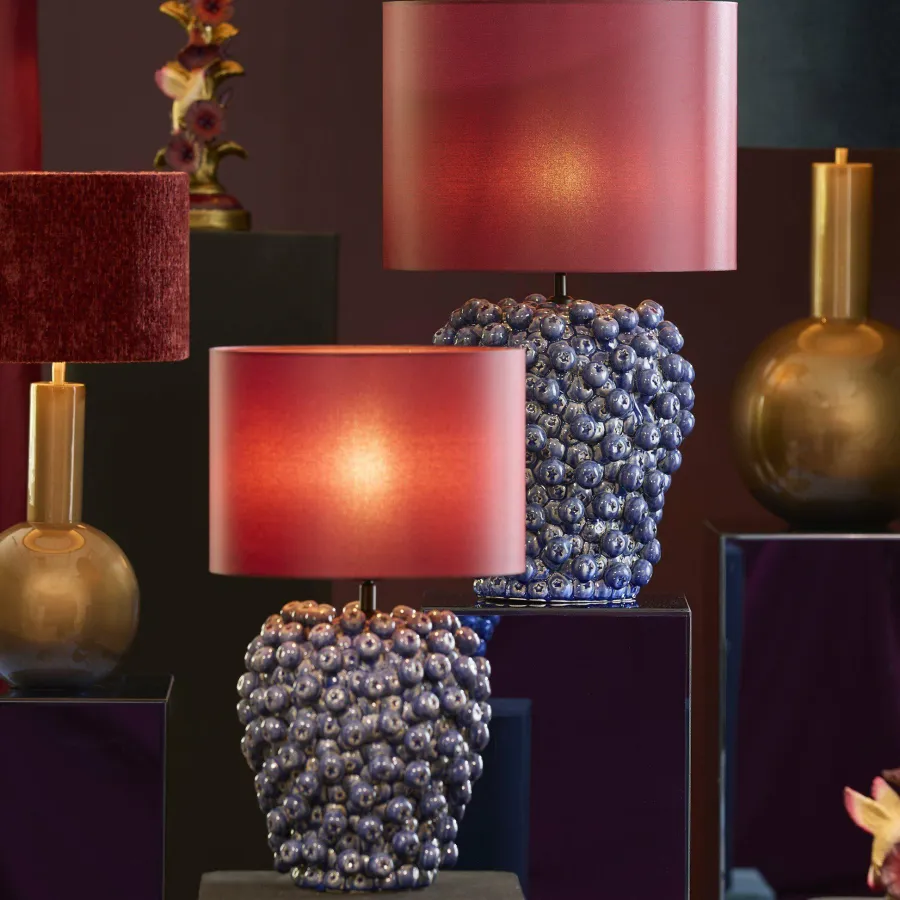 Light en Living Lampvoet Ø31,5x35 cm BERRIES keramiek donker blauw New