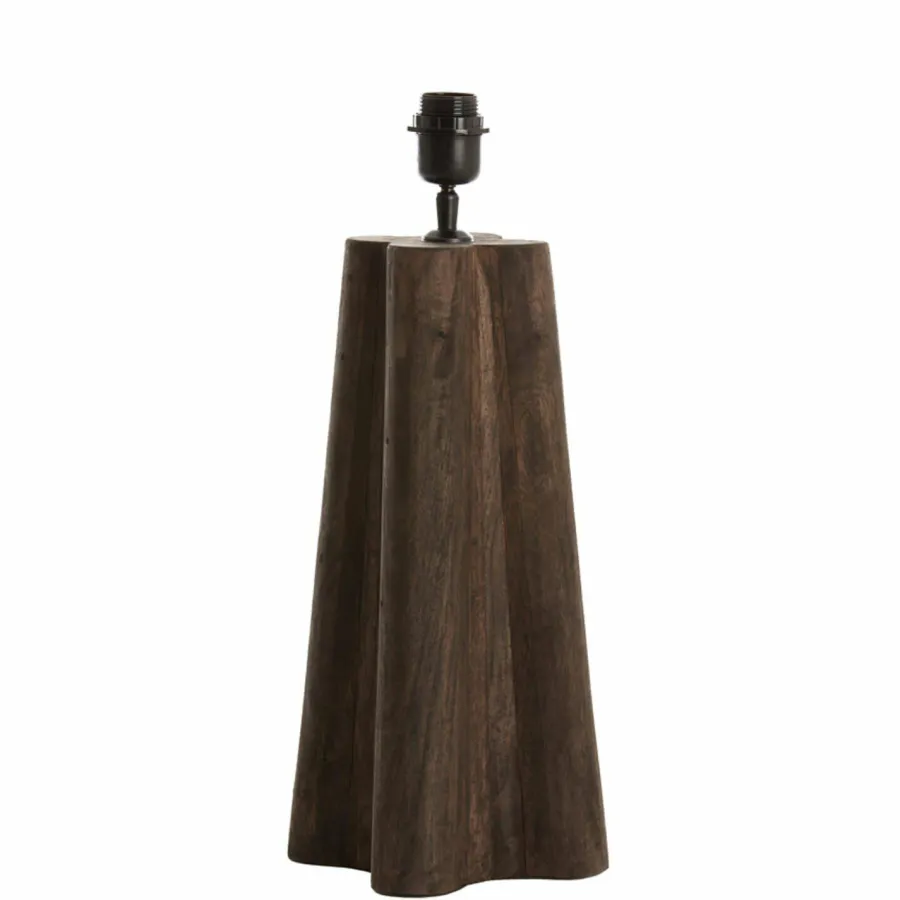 Light en Living Lampvoet 15x15x40 cm NAVELLI hout mat grijs/bruin New