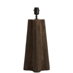 Light en Living Lampvoet 15x15x40 cm NAVELLI hout mat grijs/bruin New