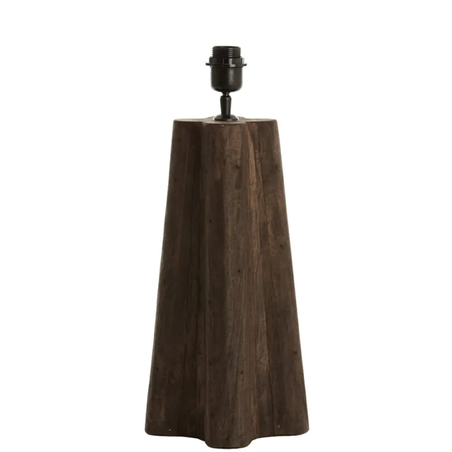 Light en Living Lampvoet 15x15x40 cm NAVELLI hout mat grijs/bruin New