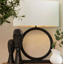 Light en Living Lampvoet 51x13x64 cm TINAR hout mat zwart Clearance