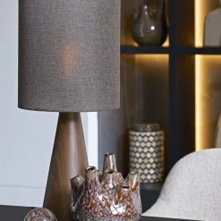 Light en Living Lampvoet Ø13,5X33,5 cm DINAN houtprint donkerbruin Clearance