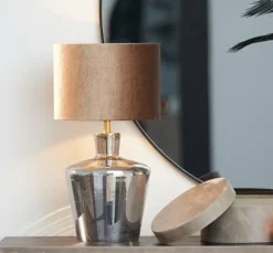 Light en Living Lampvoet Ø25x35 cm MYLES smoke glas+antiek brons Best