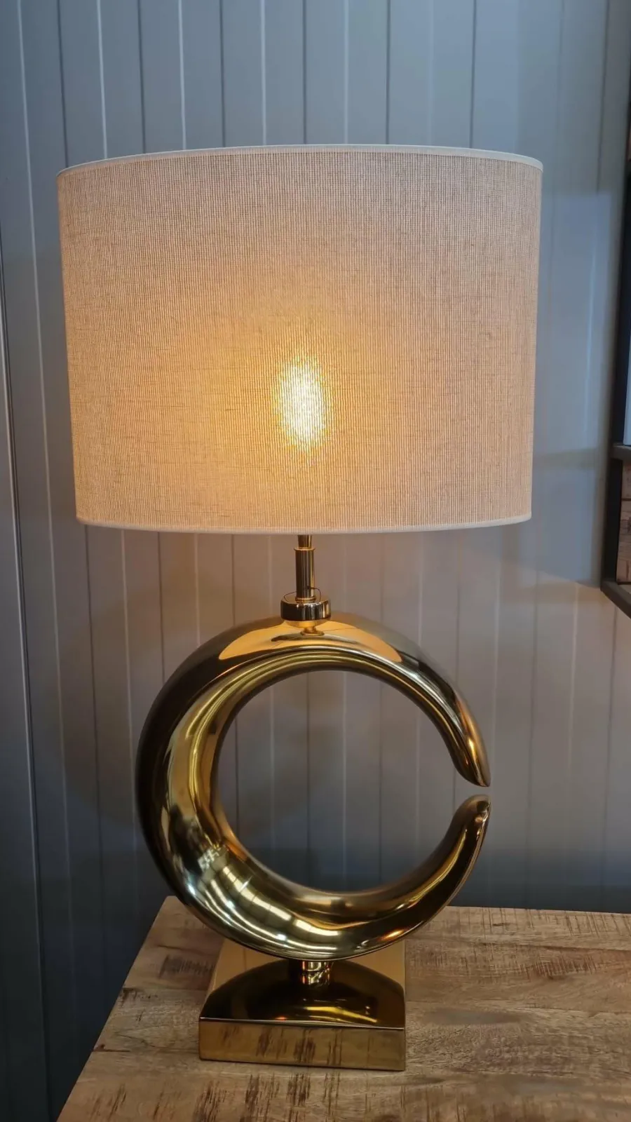 Light en Living Lampvoet 37x20x60 cm MAAN licht goud Discount