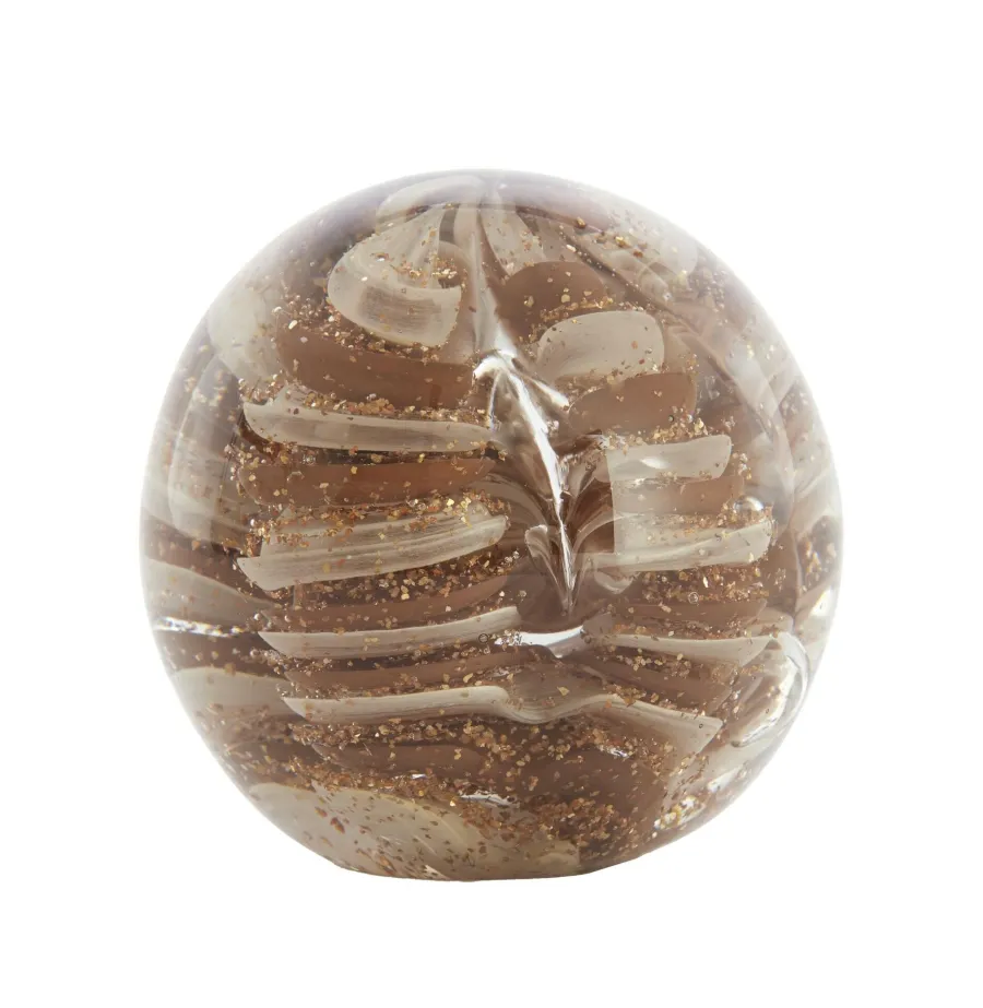 Light en Living Ornament Ø10X10 cm SAEL Glas Bruin+Creme+Glitter Discount