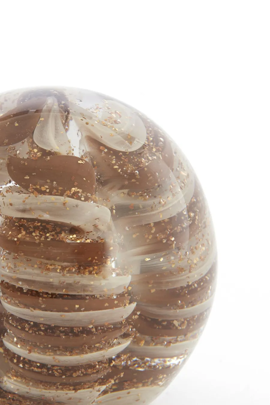 Light en Living Ornament Ø10X10 cm SAEL Glas Bruin+Creme+Glitter Discount