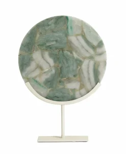 Light en Living Ornament op voet 35x12x50 cm GOUYA groen agaat+crème New