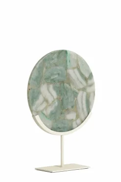 Light en Living Ornament op voet 35x12x50 cm GOUYA groen agaat+crème New