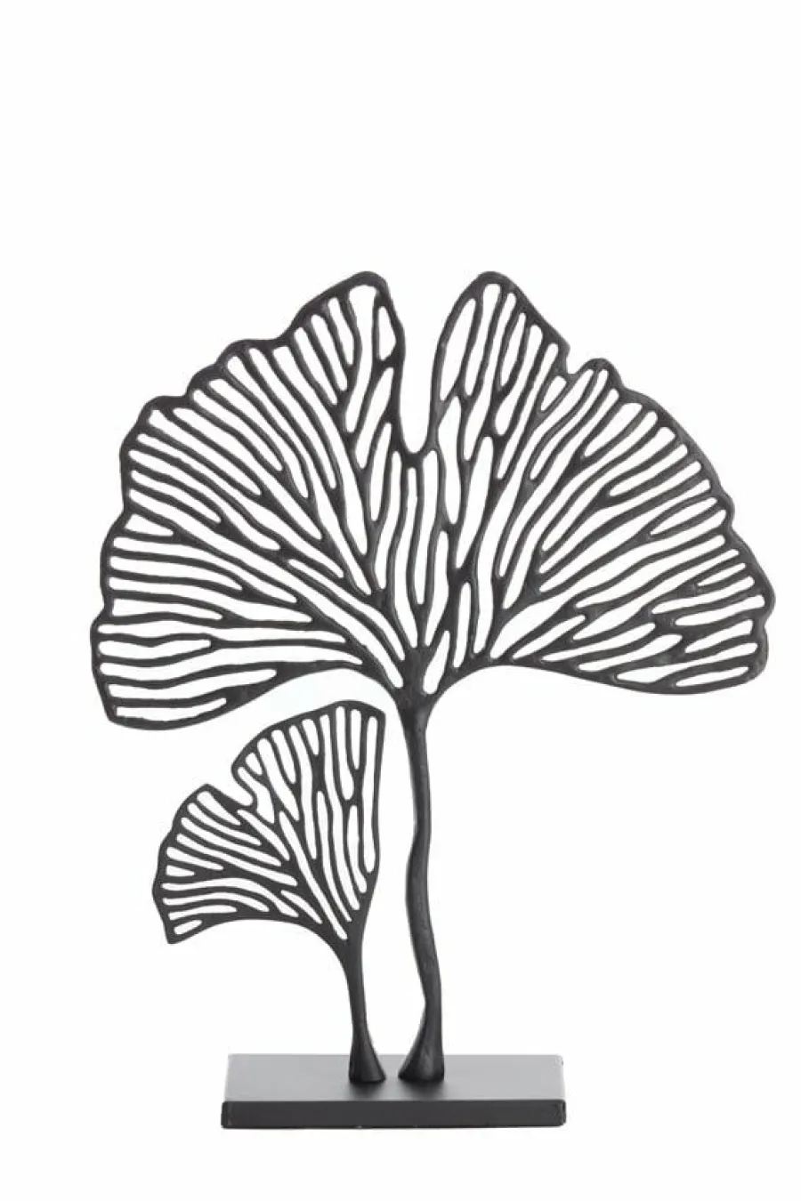 Light en Living Ornament op voet 36x10x48 cm LEAF mat zwart New