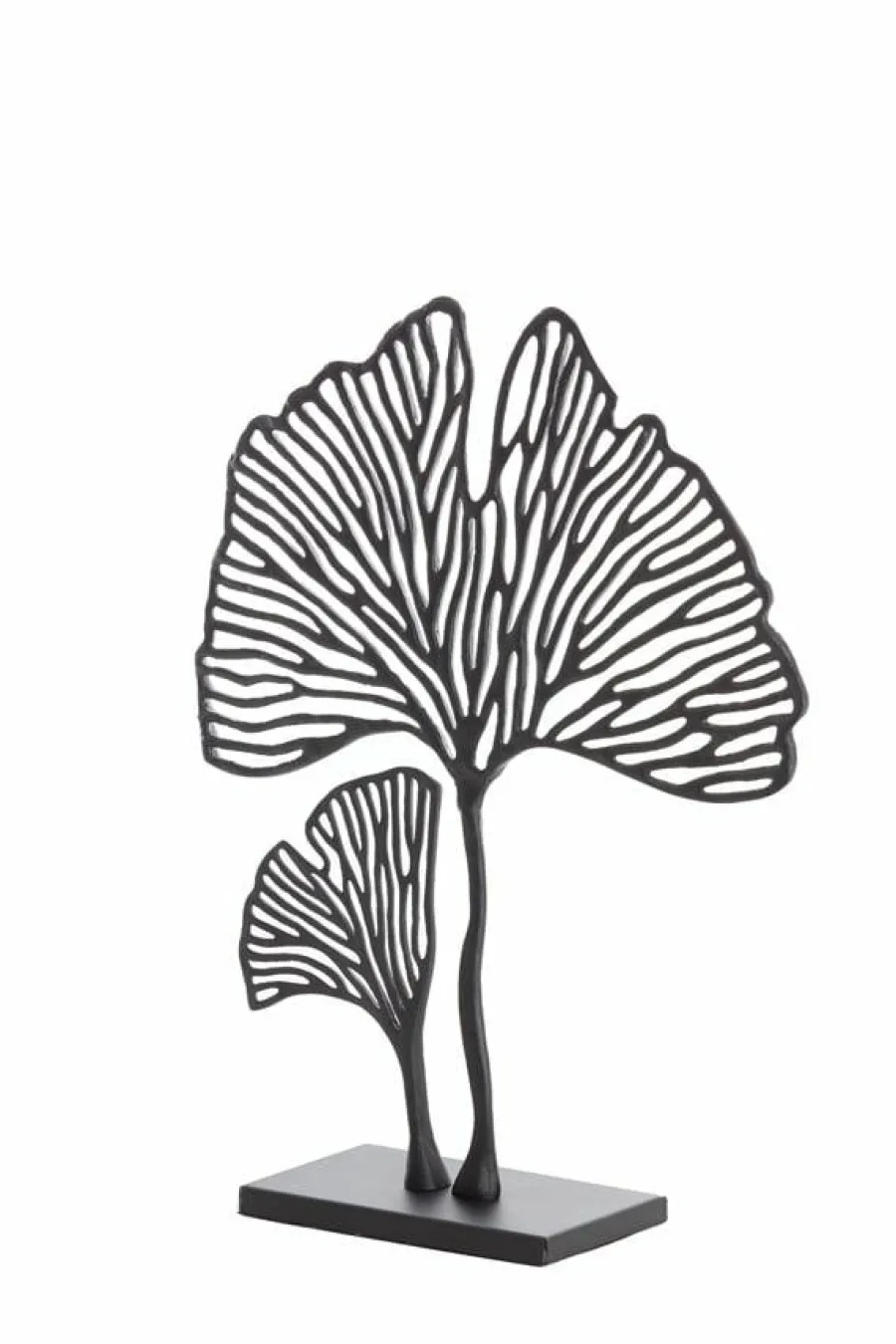 Light en Living Ornament op voet 36x10x48 cm LEAF mat zwart New