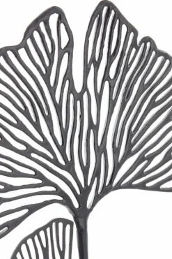 Light en Living Ornament op voet 36x10x48 cm LEAF mat zwart New