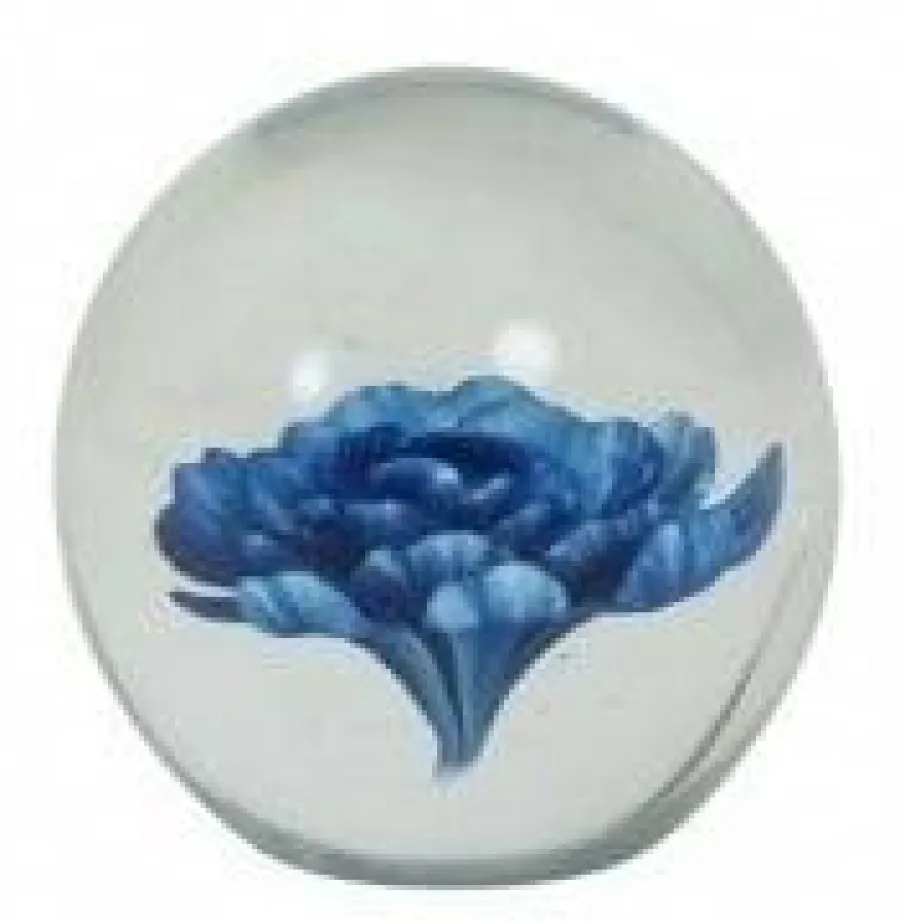 Light en Living Ornament Ø8,5x8,5 cm FLOWER glas blauw Outlet