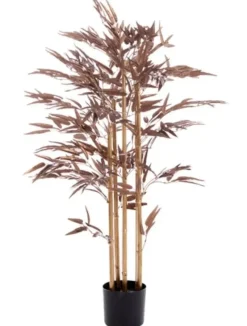 Light en Living Ornament in pot 120x70x120 cm BAMBOO metallic donker brons