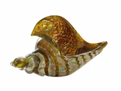 Light en Living Ornament 22x10x12 cm SHELL glas olijf groen