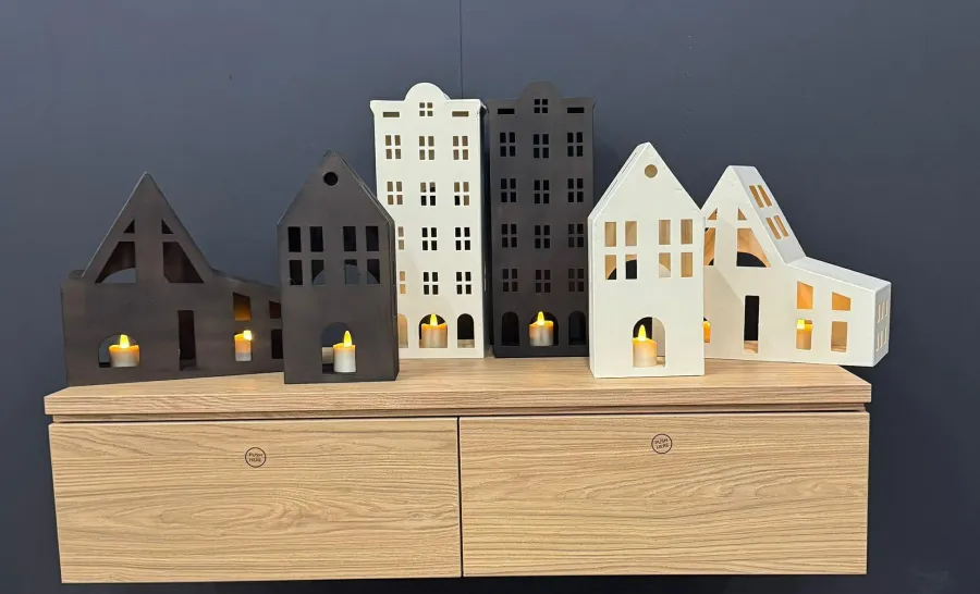 Light en Living Ornament 12x16x39.5 cm BANTRY bruin Clearance