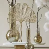 Light en Living Ornament op voet 36x10x48 cm LEAF goud+marmer wit New