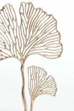 Light en Living Ornament op voet 36x10x48 cm LEAF goud+marmer wit New