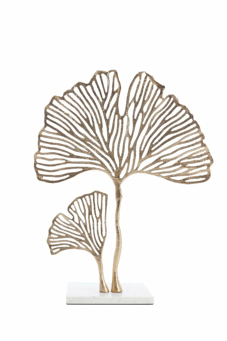 Light en Living Ornament op voet 36x10x48 cm LEAF goud+marmer wit New