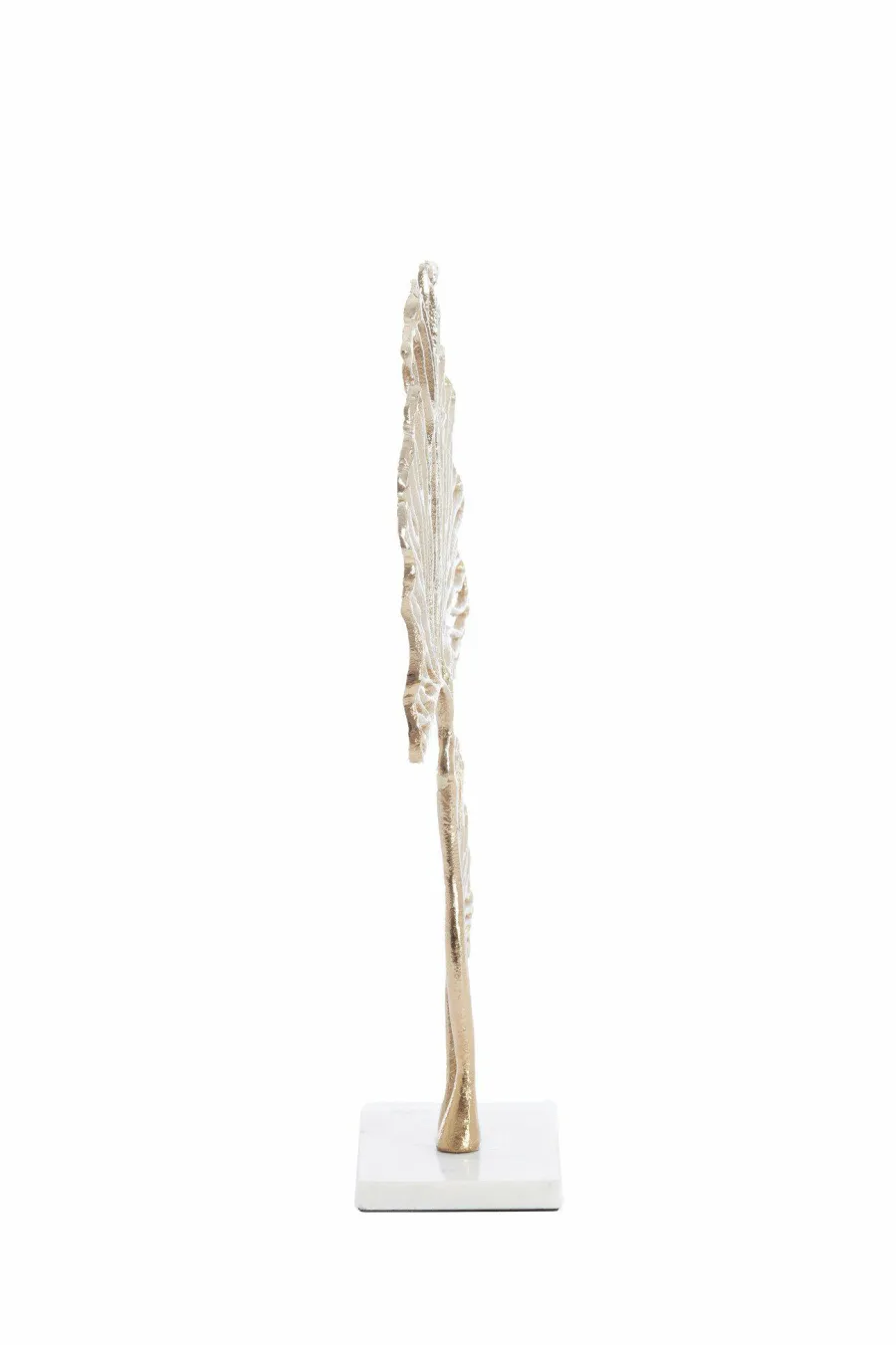 Light en Living Ornament op voet 36x10x48 cm LEAF goud+marmer wit New