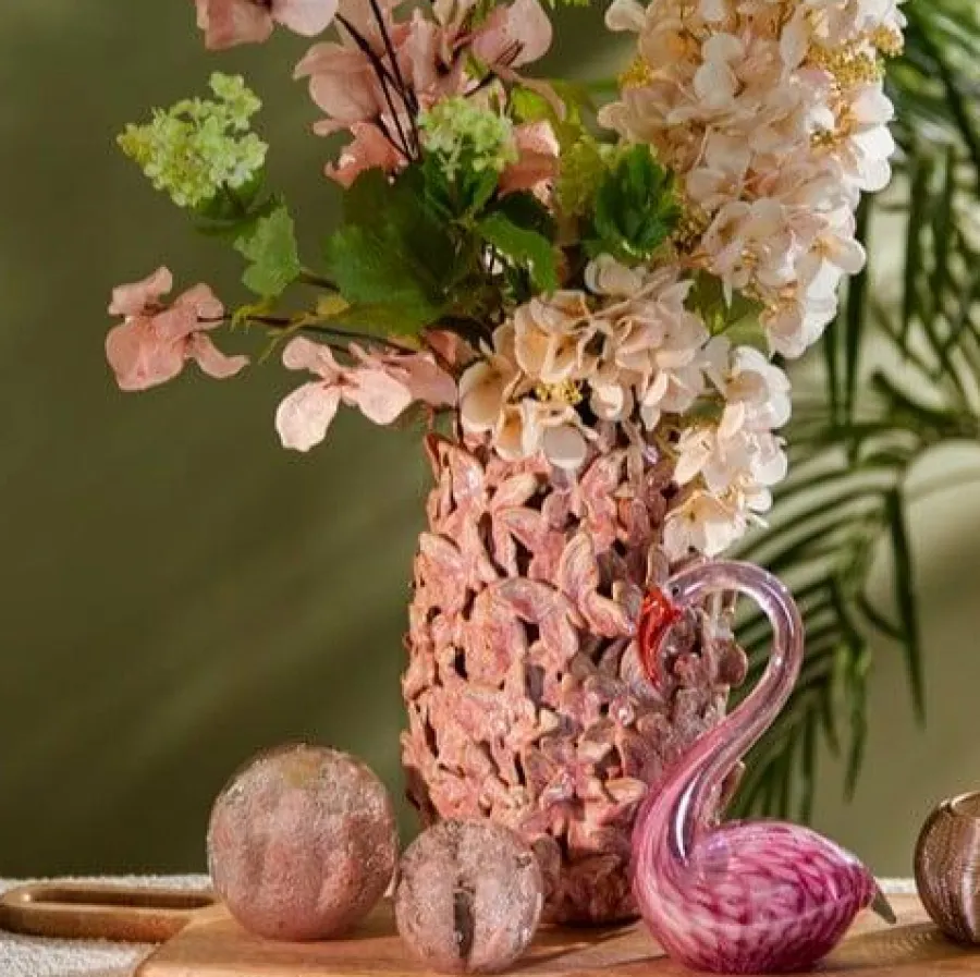 Light en Living Ornament Ø10x10 cm CORAL glas licht roze New