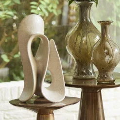 Light en Living Ornament op voet 20,5x19x39 cm ZAZINA taupe Clearance