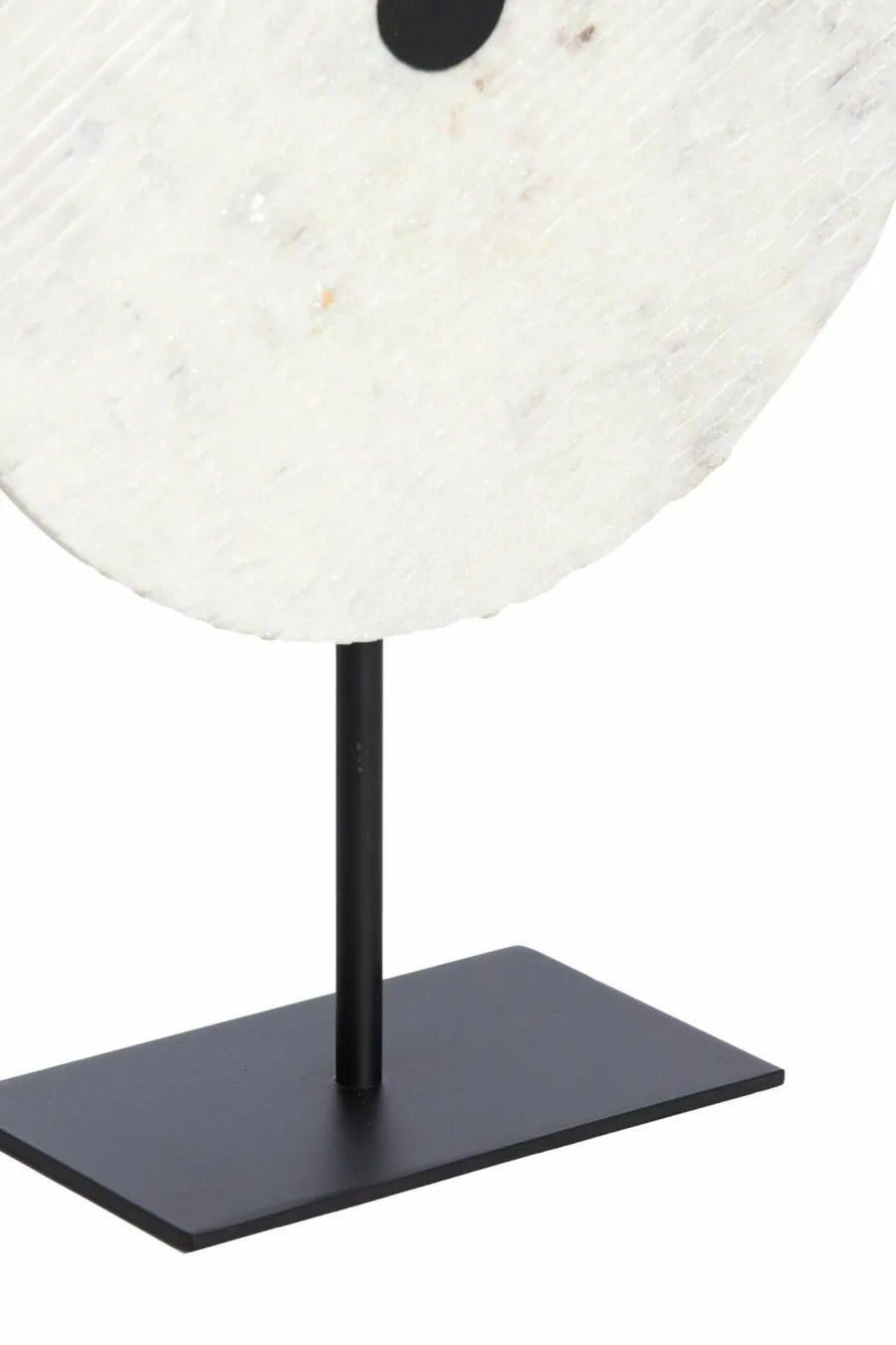 Light en Living Ornament op voet 25x10x35 cm YFKE marmer wit+mat zwart Discount