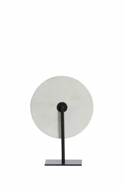 Light en Living Ornament op voet 25x10x35 cm YFKE marmer wit+mat zwart Discount