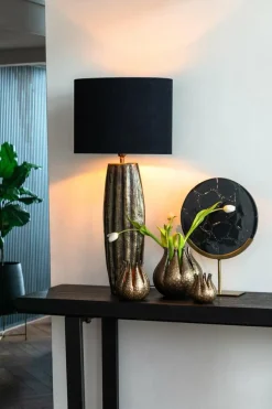 Light en Living Ornament op voet 25x10x35 cm GOUYA zwart agaat+antiek brons Outlet
