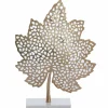 Light en Living Ornament op voet 28x8x35 cm LEAF goud+marmer wit Best