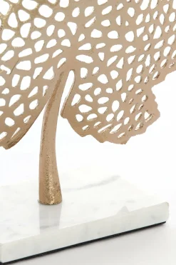 Light en Living Ornament op voet 28x8x35 cm LEAF goud+marmer wit Best