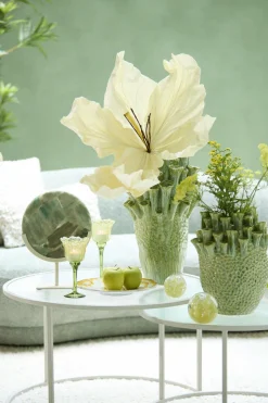 Light en Living Ornament op voet 25x10x35 cm GOUYA groen agaat+crème Sale