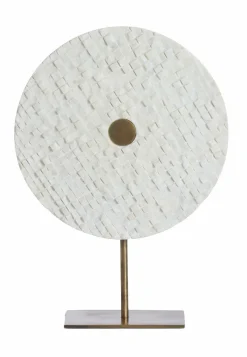 Light en Living Ornament op voet 35x12x50 cm YVO marmer wit+antiek brons Outlet