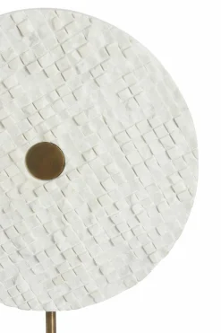 Light en Living Ornament op voet 35x12x50 cm YVO marmer wit+antiek brons Outlet