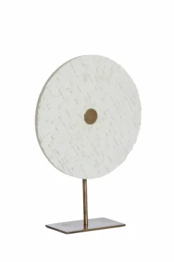 Light en Living Ornament op voet 35x12x50 cm YVO marmer wit+antiek brons Outlet