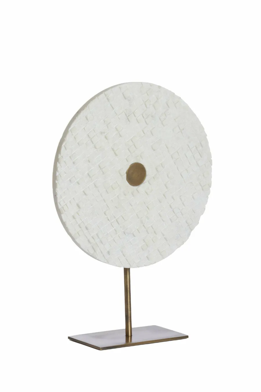 Light en Living Ornament op voet 35x12x50 cm YVO marmer wit+antiek brons Outlet