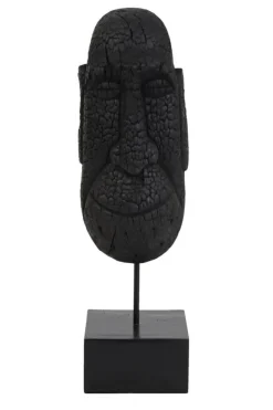 Light en Living Ornament op voet 15x14x47,5 cm MASK hout zwart Discount