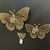 Light en Living Ornament BUTTERFLY set van 3 glanzend goud Clearance