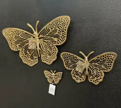 Light en Living Ornament BUTTERFLY set van 3 glanzend goud Clearance
