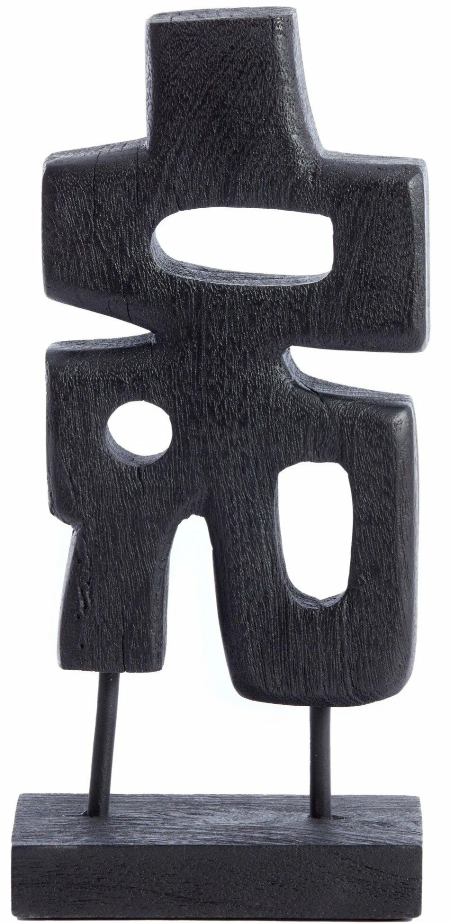 Light en Living Ornament op voet 16x9x33 cm SILIA hout mat zwart New
