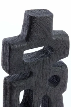 Light en Living Ornament op voet 16x9x33 cm SILIA hout mat zwart New