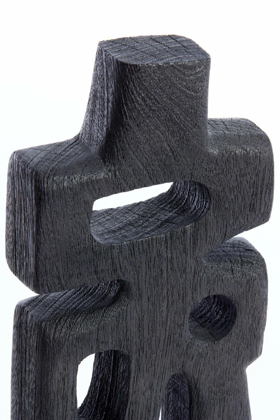 Light en Living Ornament op voet 16x9x33 cm SILIA hout mat zwart New